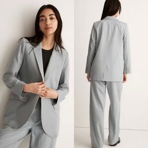 Madewell $178 The Larsen Blazer Drapeweave‎ Overcast Blue Size M NJ732 oversized